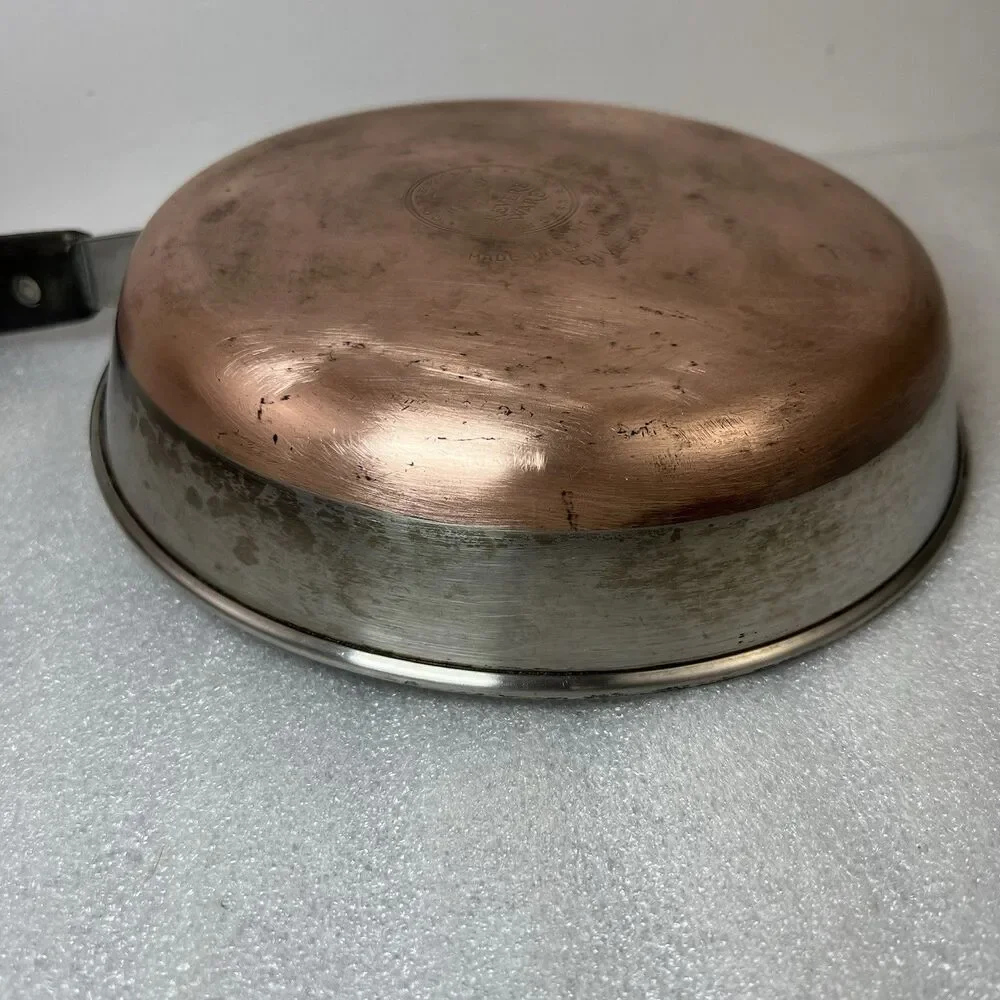Vtg Revere Ware 8” Skillet Frying Pan Copper Clad Stainless Pre 1968 Reverside